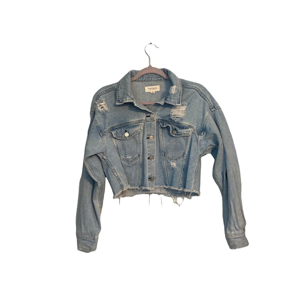 PacSun Distresses Cropped Denim Jacket Size XS/S